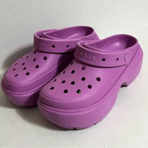 Crocs Purple Platform Clogs Shoe Size 11 New - Picture 4 of 9